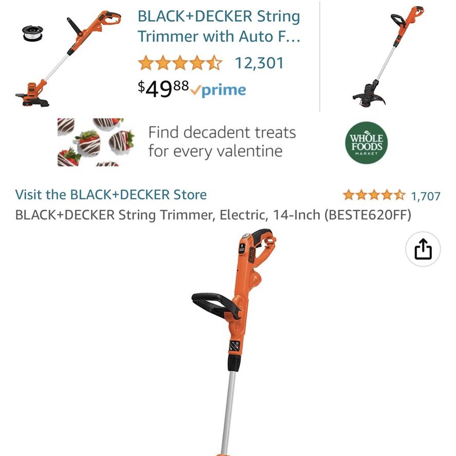 Black+decker String Trimmer Electric 14-inch (BESTE620FF)