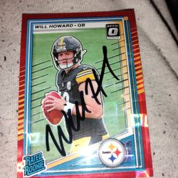 Will Howard Signed Autograph Rookie Card Pittsburgh Steelers 