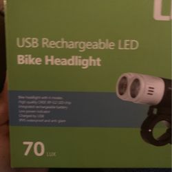 USB Rechargeable Led Bike Headlight Brand New
