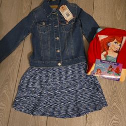Levi's Jacket & Dress Sz 8 & Hooded Poncho Towel