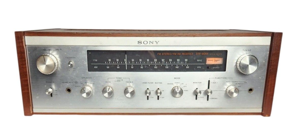 Sony STR-6055 Stereo Receiver With Wood Case/tested And Worked