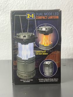 2-in-1 Dual Mode LED Compact Camping Lantern 100 Lumens 3 AA Collapsible