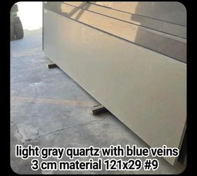 121x29 light gray quartz small blue veins 3cm material