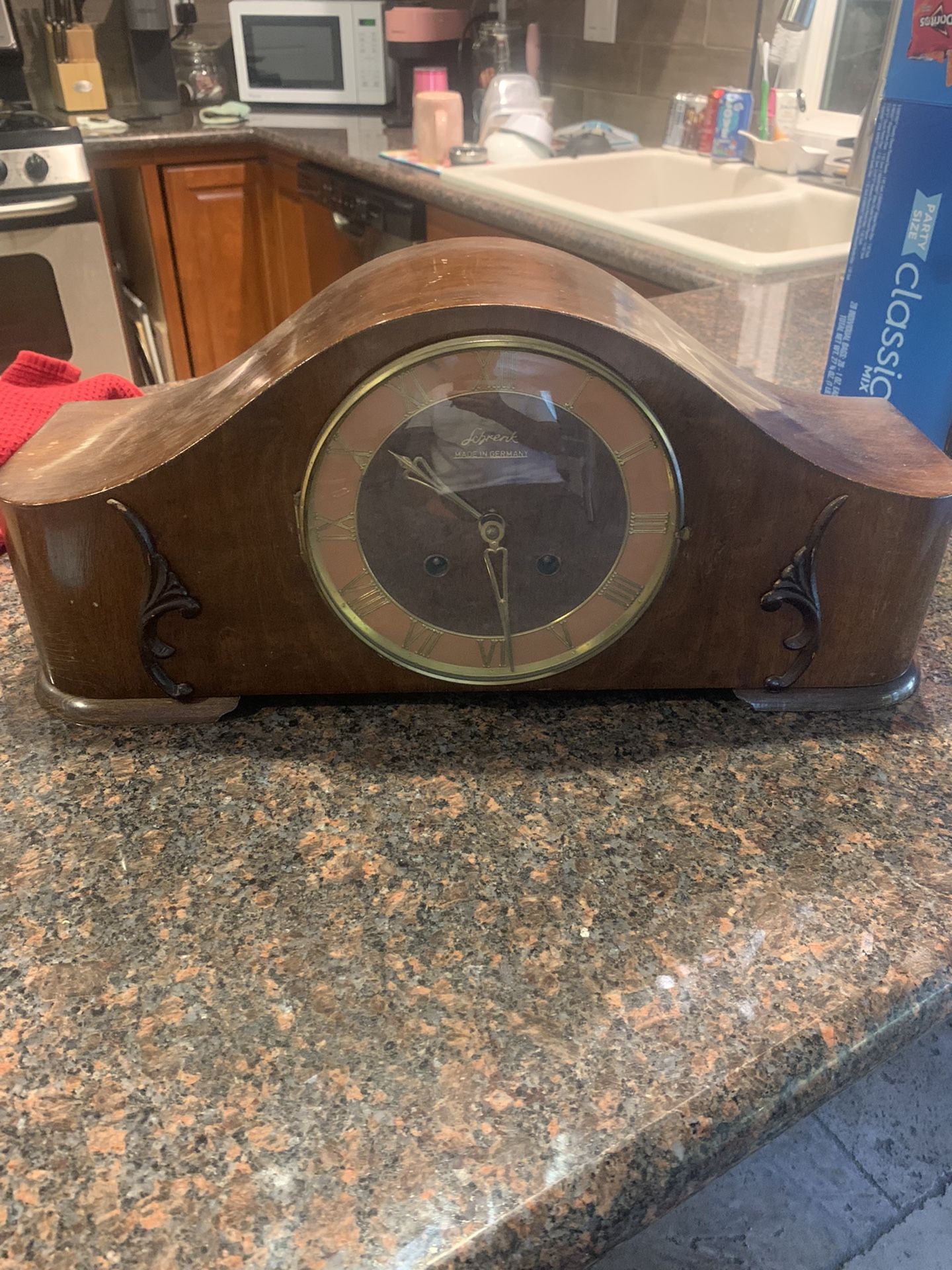 Beautiful Antique German Wind Up Mantle Clock