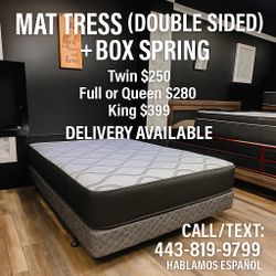 Queen Mattress ( Double Aides) Come With Free Box Spring - Free Delivery 🚚 Today