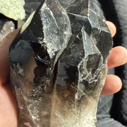 Large Natural Smoky Quartz Point – 5” Dark Morion-Style