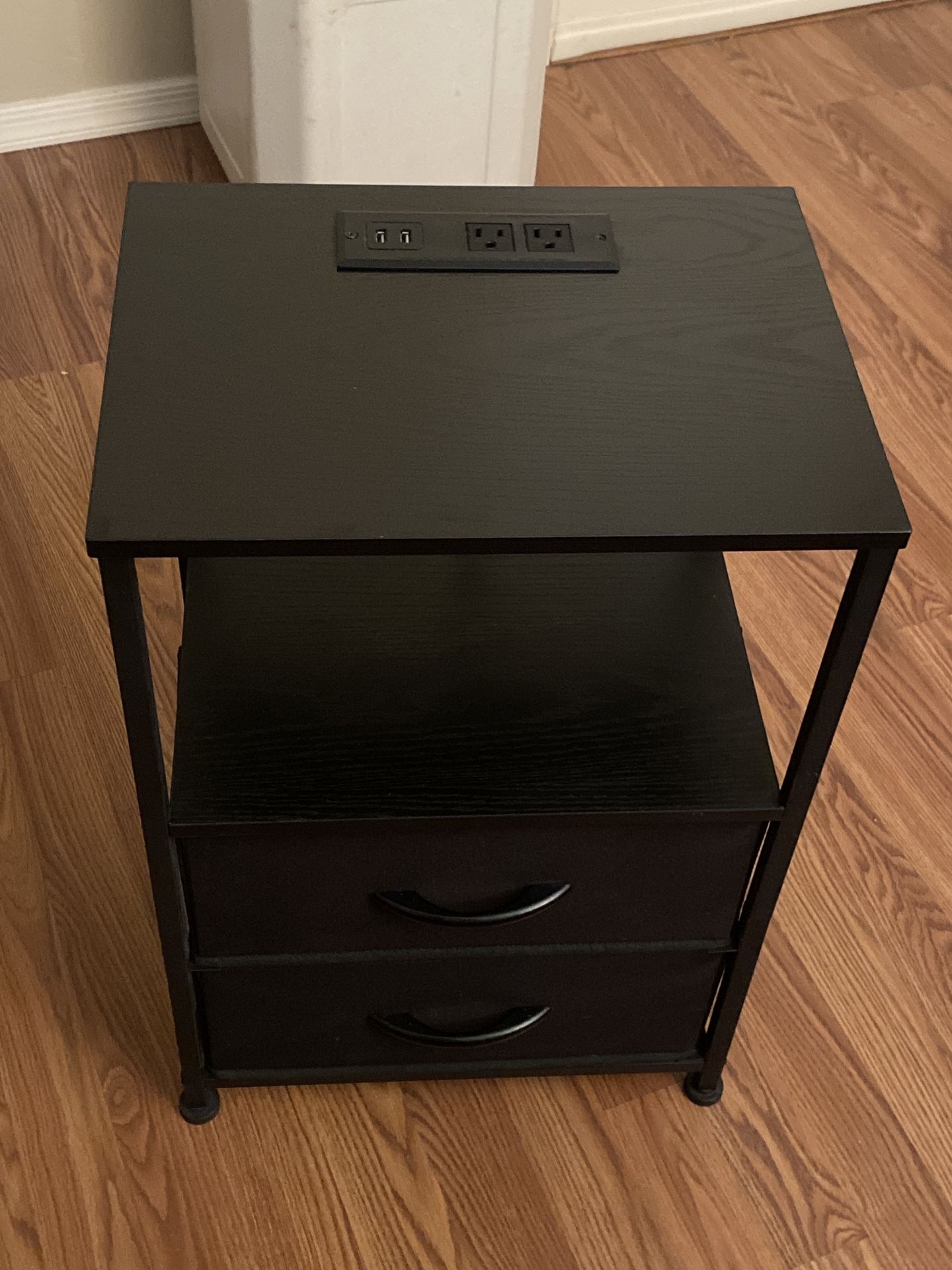 Modern Nightstand /w Power Outlets & USB FREE