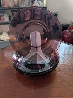 Vintage Set Of 4 Amethyst Glass Plates