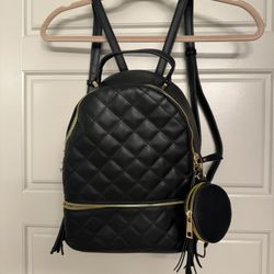 Black Leather Backpack 