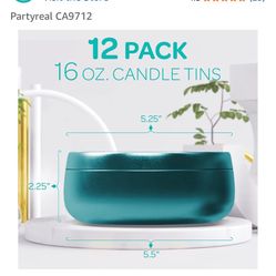 Hearts & Crafts 16oz Candle Tins, Teal