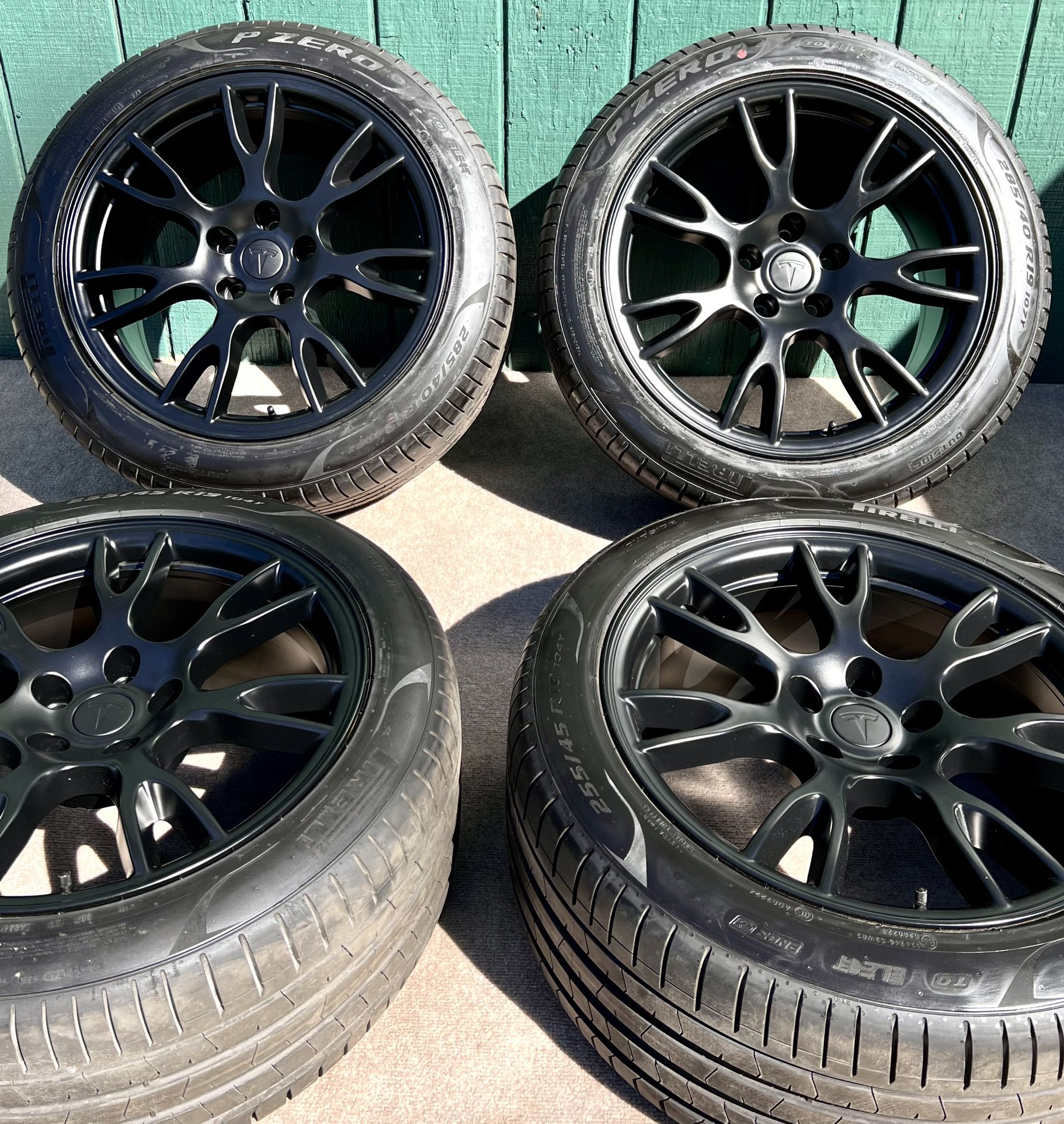 Oem Factory 19" Tesla Model S Performance Long Range Plaid Tempest Black Tires Wheels Rims Rines
