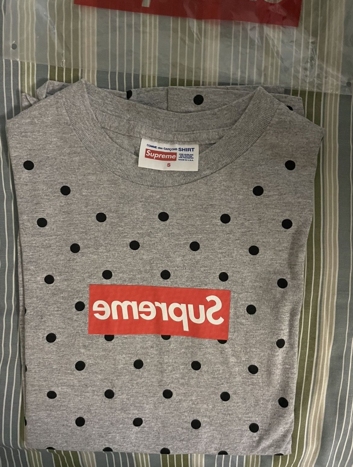 Supreme x Comme Des Garcon Box Logo Sz S Tee 