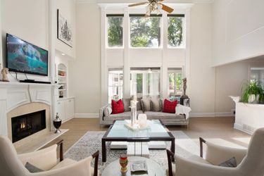 Modern Square Glass Top Coffee Table with 4 Low-Profile Upholstered Chairs