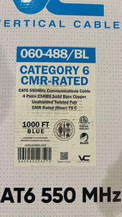 CAT 6 Riser Rated UTP data cable