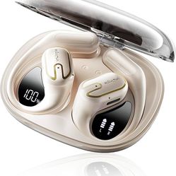 Open Ear Headphones Earbuds wireless - 5.4 Bluetooth Ear Buds with LED Digital Display IPX7 Waterproof, Wireless Headphones Touch Control Air Conducti