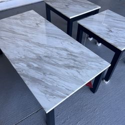 3pcs Faux Marble Table Set 