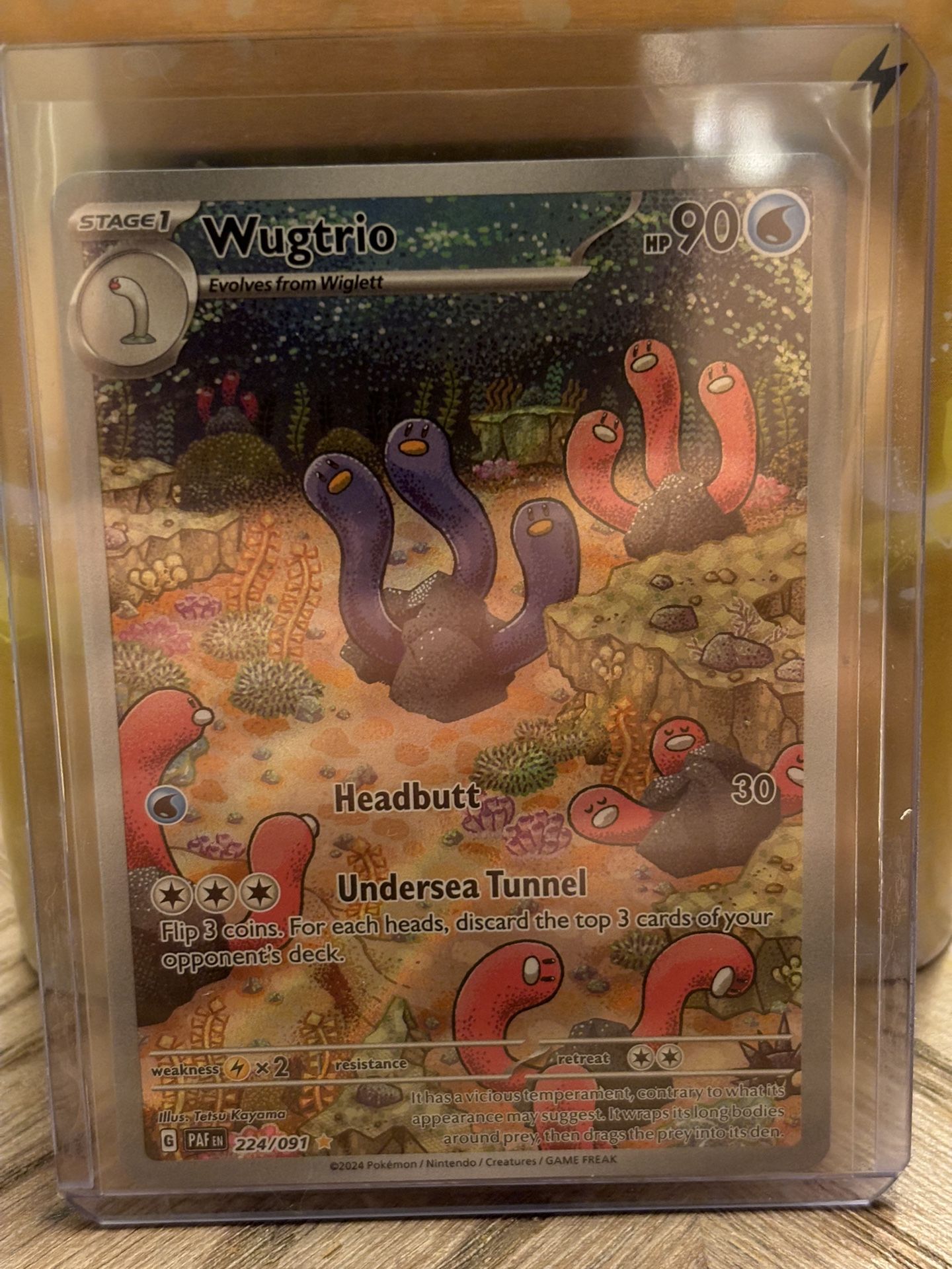 Wugtrio 224/091 Illustration Rare Paldean Fates Pokémon TCG