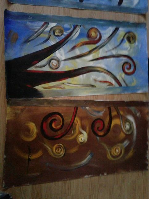 4 panel original painting signed by artist