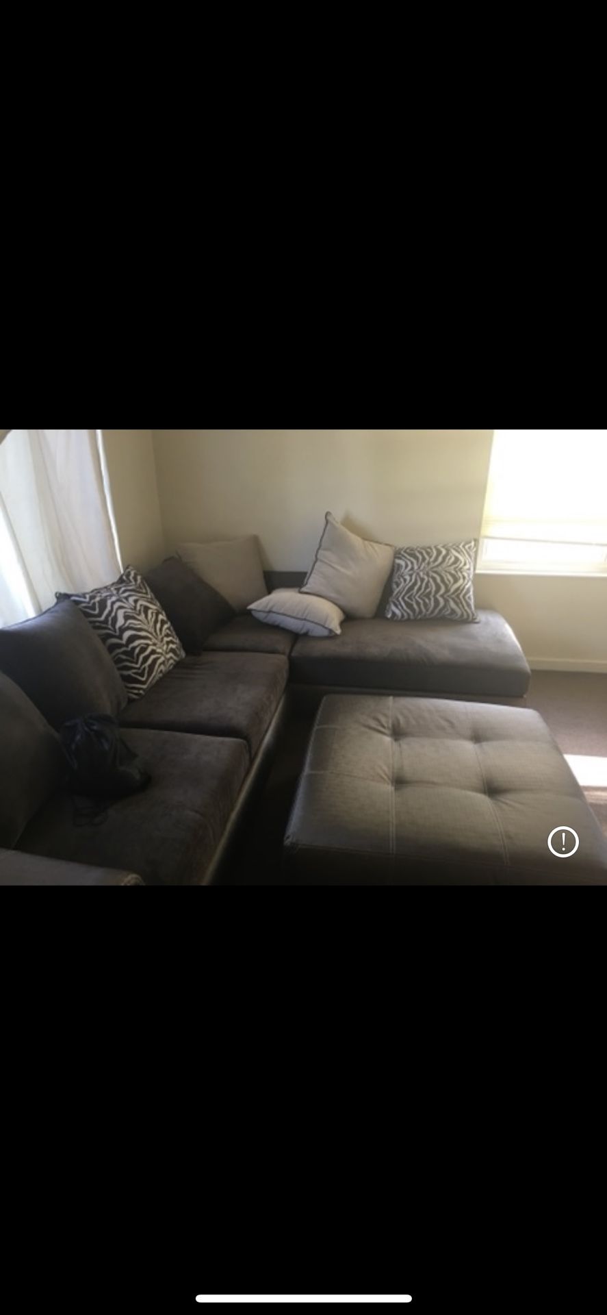 2 Piece Coffee Sectional With Ottoman