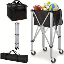 Portable Folding Ball Cart with Wheels – Sports Ball Storage