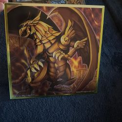 Winged Dragon Of Ra Yu-Gi-Oh! Metallic Shikishi Art From Japan F/S