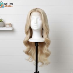 FULL LACE Blonde HUMAN Hair 24 Inch Wig