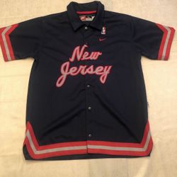 Vtg New Jersey Nets Nike Warm Up Size Large 