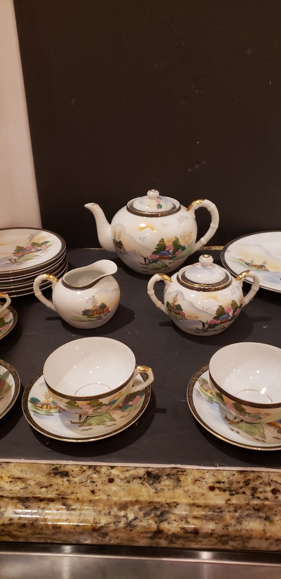 Vintage/Antique Japanese Swan Fine Bone China Set - made in Japan