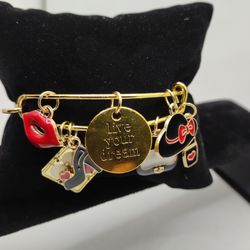 Adjustable Hollywood Gold Bangle Bracelet