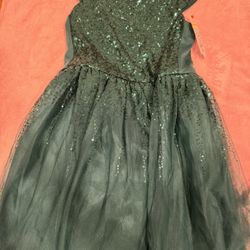 NEW girls Green Party poofy dress glitter 