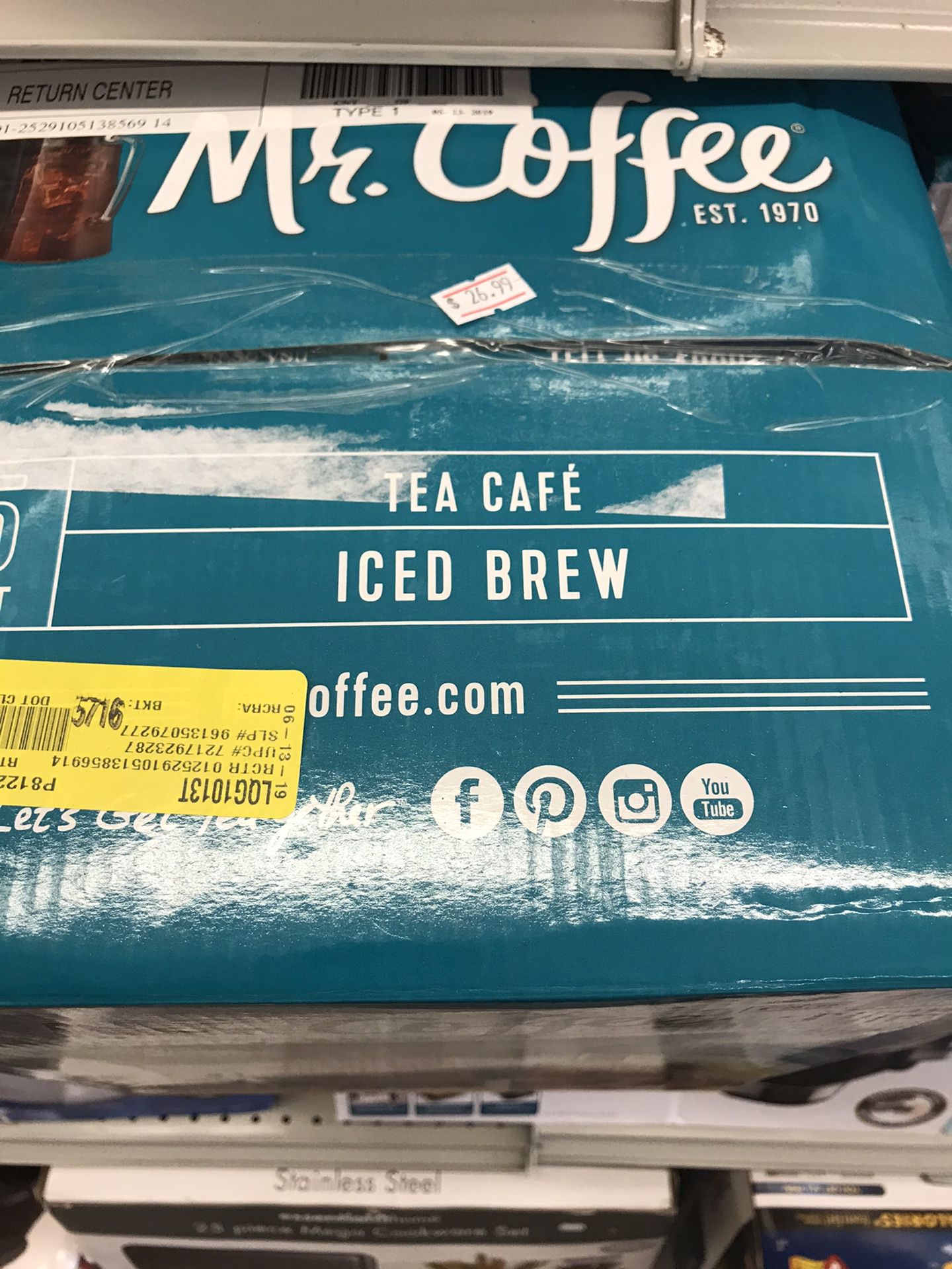 Mr. coffee iced tea maker 2.5 quarts in a box no regular price 5999 on sale 2699
