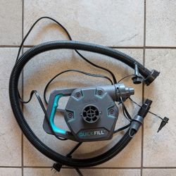 Intex Premium Quick-Fill 120V AC Electric Air Pump for Air Mattress & Inflatables, 3 Nozzles - Gray/Green