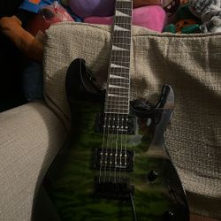 Jackson Dinky JS32Q DKA Arch Top Electric Guitar Transparent Green Burst  