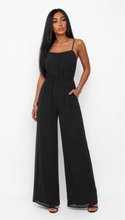 Dark Grey Wide Leg Jumpsuit Size S
