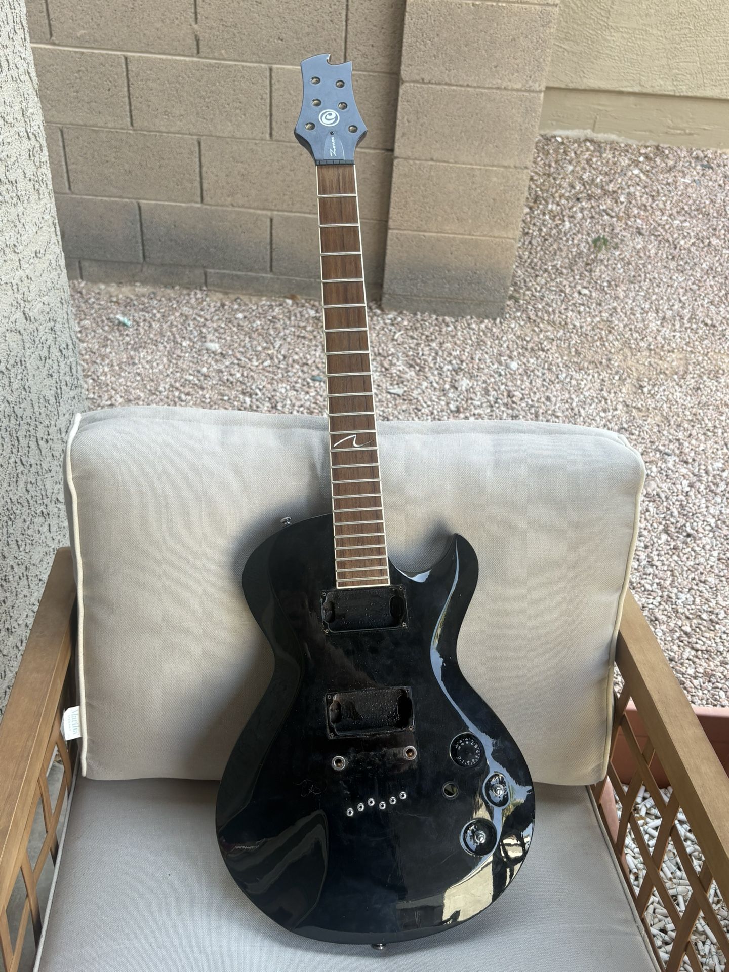 Electric Guitar Project Black Solid Body Set Neck Les Paul 