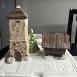 Department 56 Accessory Silo & Hay Shed Set Dickens Village