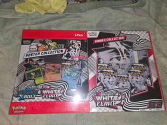 Pokemon Black Bolt/White Flare Poster/Binder Collection Set Of 2 Sam’s Exclusive
