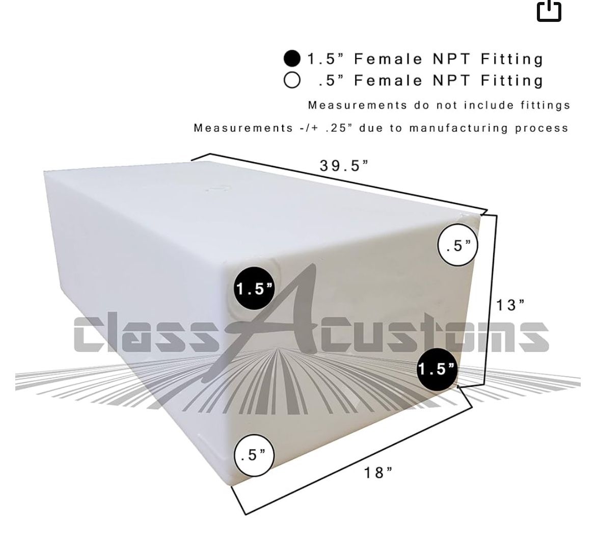 40 Gallon Freshwater Rv Replacement Tank