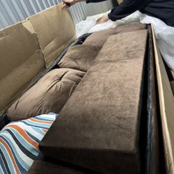 Sectional Couch Left Arm Chaise Brown