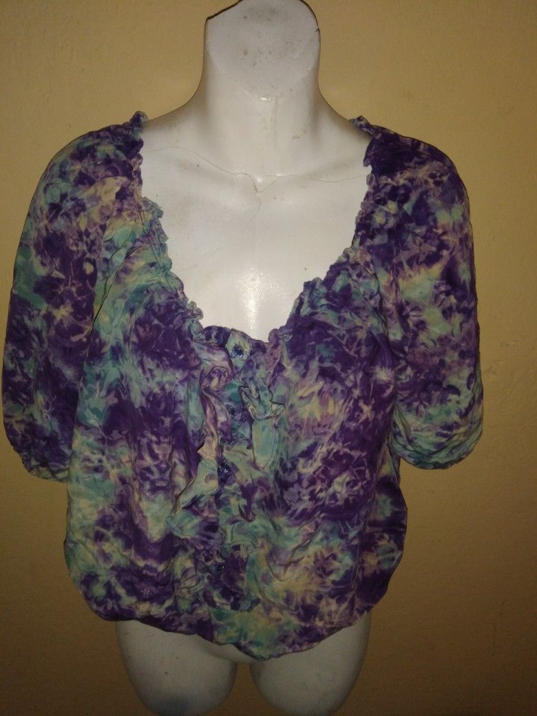 Large Tie Dye Colored Blouse