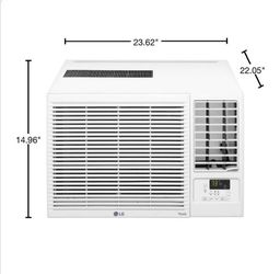 LG 12,200 BTU 230/208-Volt Window Air Conditioner Unit Cools 570 sq. ft. w/ Heater, Wi-Fi Enabled and Dehumidifier in White