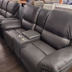 New Recliner Sofa And Loveseat Both In Microfiber