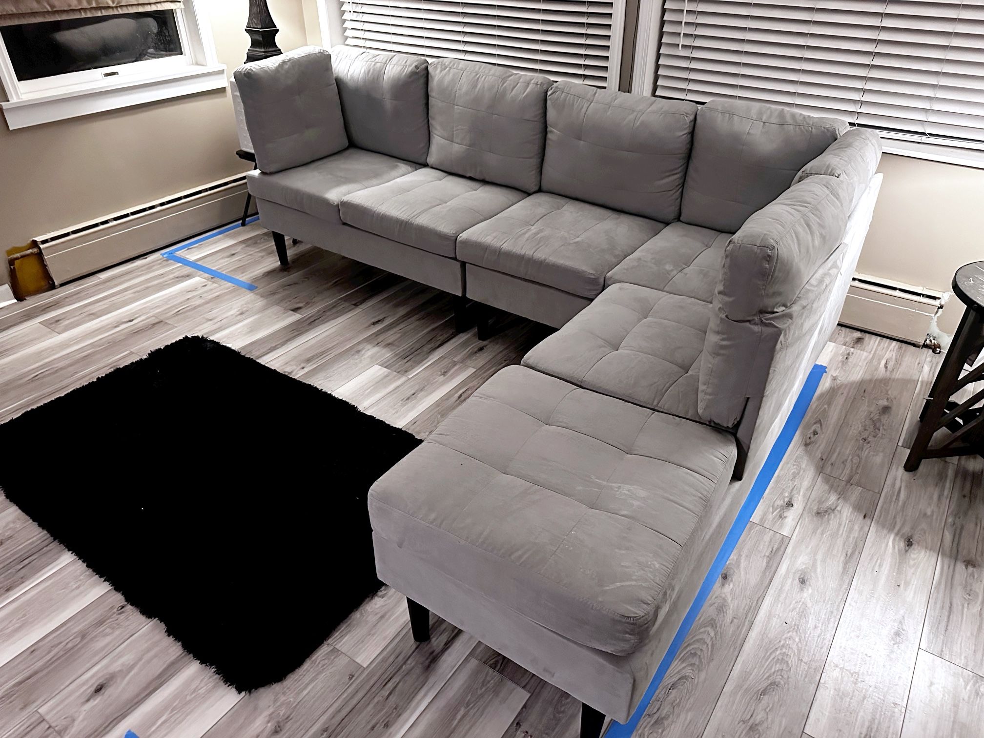 Casa Andrea Milano Modern Gray Sectional Sofa L Shaped Couch with Reversible L Chaise