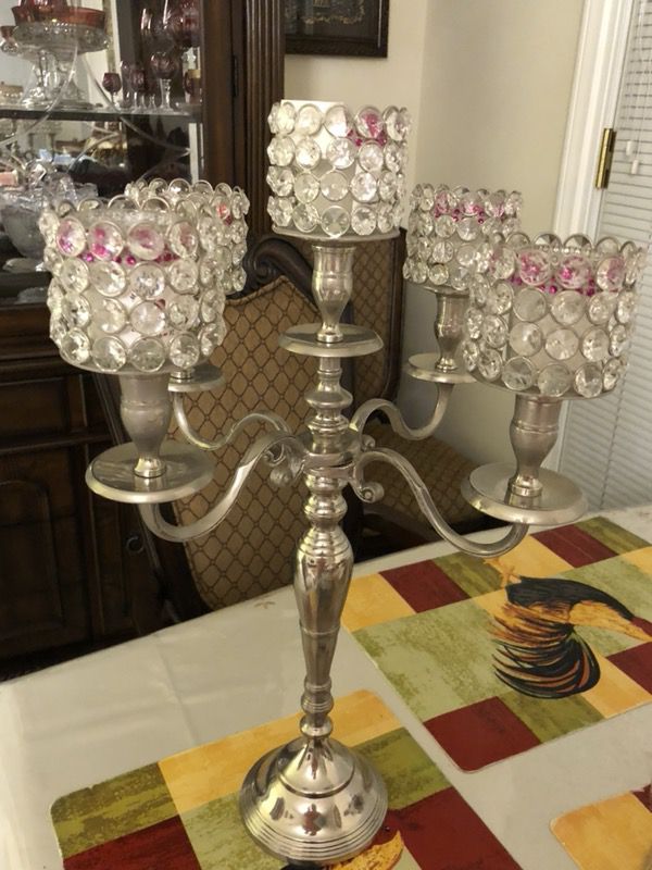 Crystal candle stand