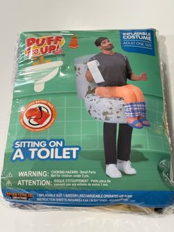 Sitting on a toilet inflatable costume NEW