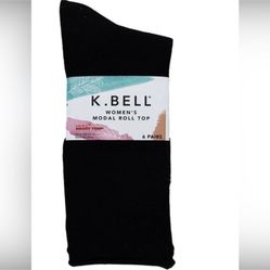 NWT K. Bell women modal roll top socks 6 pairs