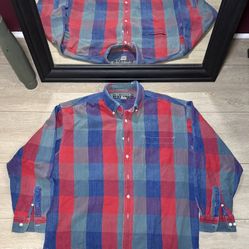 Vintage 1990s Evolution Colorblock Lightweight Long Sleeve Flannel