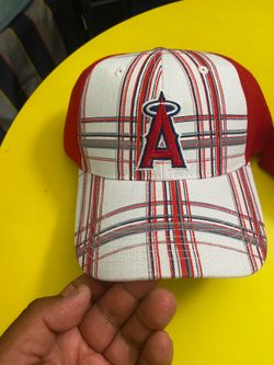 Los Angeles Anaheim Angels Hat Cap Red White Plaid Auto Trader Sixth Man Promo