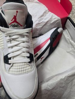 Air Jordan 4 White Red Black Sneakers
