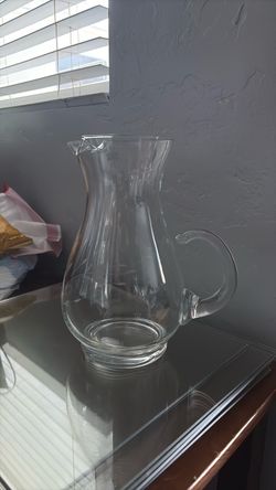 Princess House Clear Glass Water Pitcher with Handle
